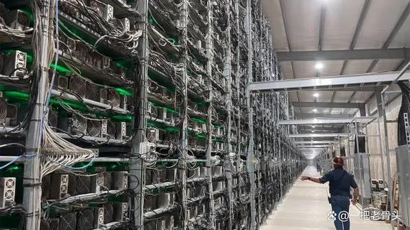 A close-up shot of an ASIC miner, highlighting the specialized chips and cooling system.
